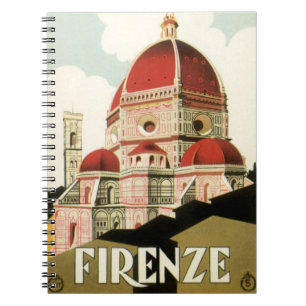 Duomo in Firenze Florence Italy Vintage Travel Art Spiral Notebook