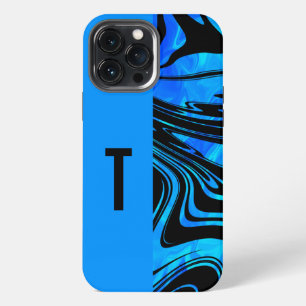 Duotone Block and Swirl Blue iPhone 13 Pro Max Case