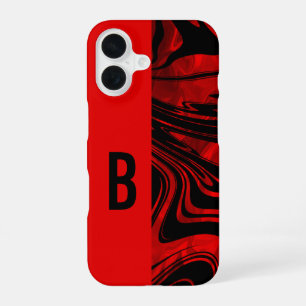 Duotone Block and Swirl Red iPhone 16 Case