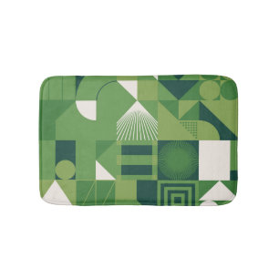 Duotone digital collage, geometric elements bath mat