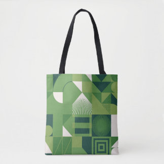 Duotone digital collage, geometric elements tote bag