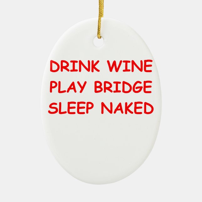 duplicate bridge ceramic tree decoration (Front)