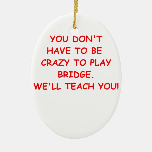 duplicate bridge ceramic tree decoration (Front)
