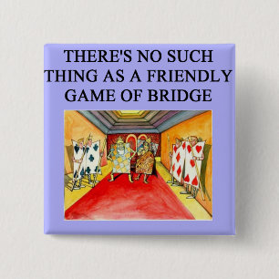 duplicate bridge game player 15 cm square badge