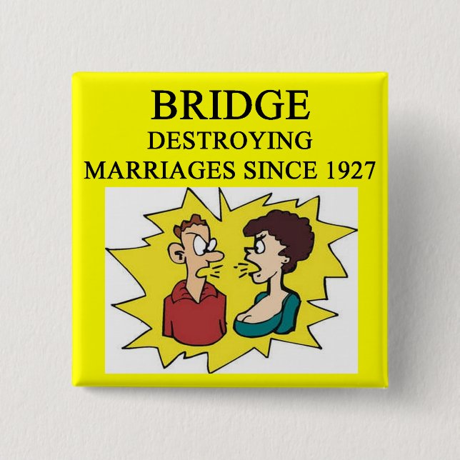 duplicate bridge game player 15 cm square badge (Front)