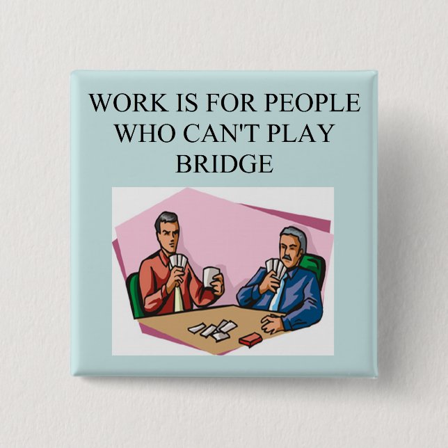 duplicate bridge game player 15 cm square badge (Front)