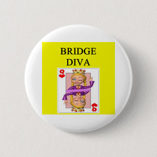 duplicate bridge game player 6 cm round badge