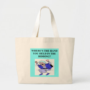duplicate bridge game player large tote bag