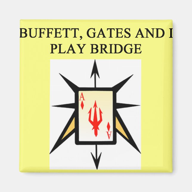 duplicate bridge game player magnet (Front)