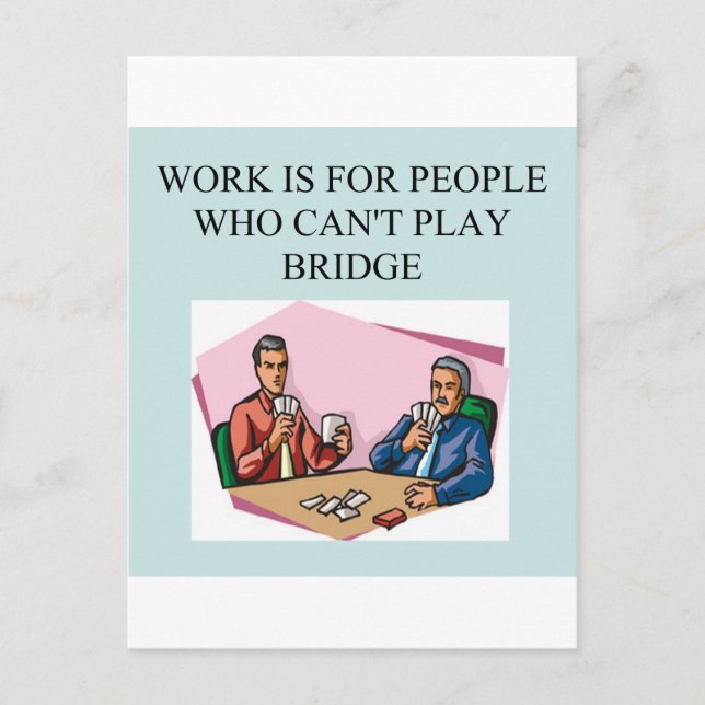 duplicate bridge game player postcard (Front)