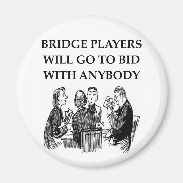 duplicate bridge jokes magnet (Front)