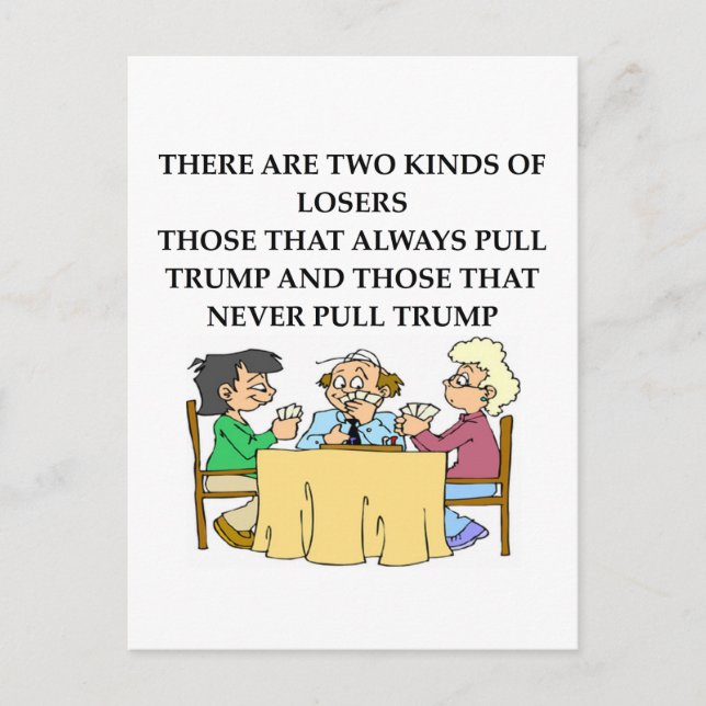 duplicate bridge jokes postcard (Front)