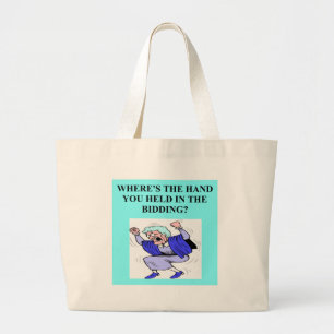 duplicate bridge player game design large tote bag