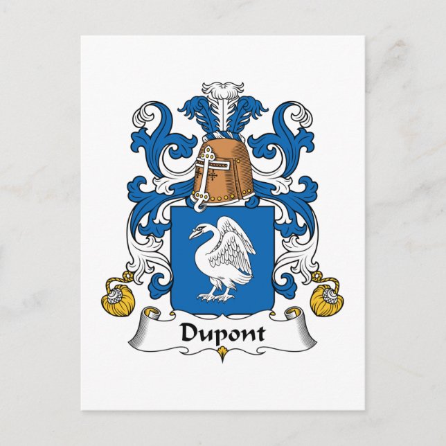 Dupont Family Crest Postcard (Front)