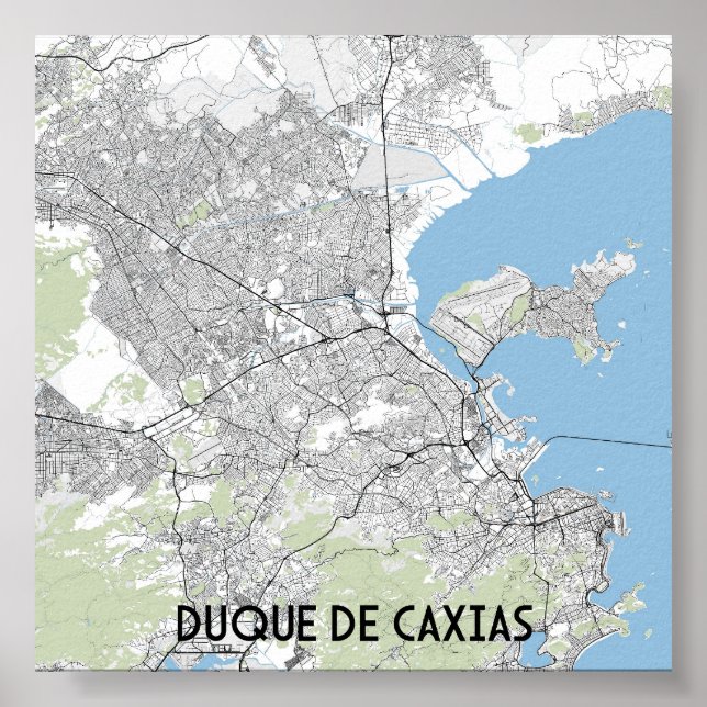 Duque de Caxias Brazil map Poster (Front)