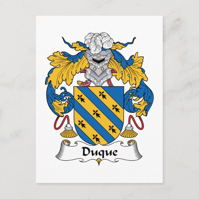 Duque Family Crest Postcard (Front)