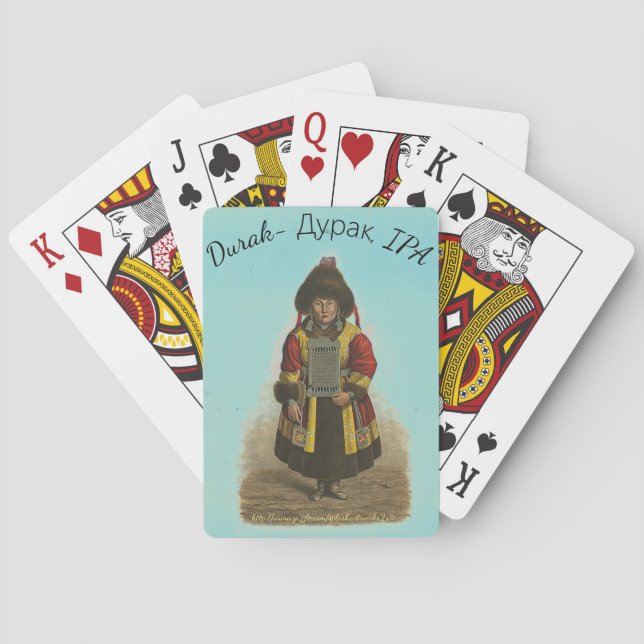 "Durak (Russian:) Дурак, IPA" Playing Cards (Back)