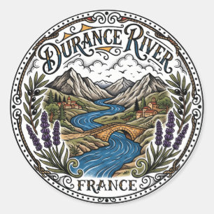 Durance River France Classic Round Sticker