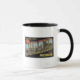 Durand, Michigan - Large Letter Scenes Mug