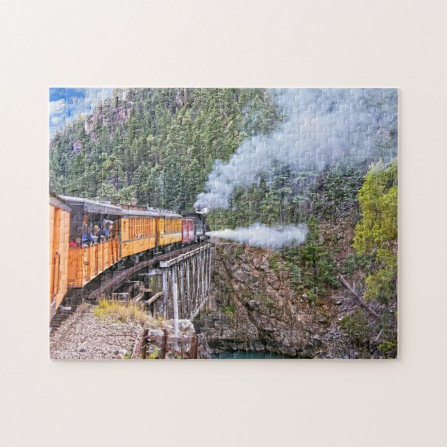 Durango And Silverton Railroad Locomotive Blowdown Jigsaw Puzzle (Horizontal)