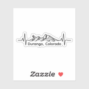 Durango Colorado Biking Heartbeat Sticker