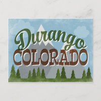 Durango Colorado Fun Retro Snowy Mountains