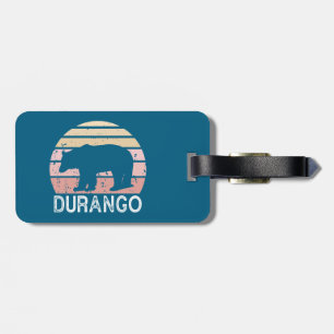 Durango Colorado Retro Bear Luggage Tag