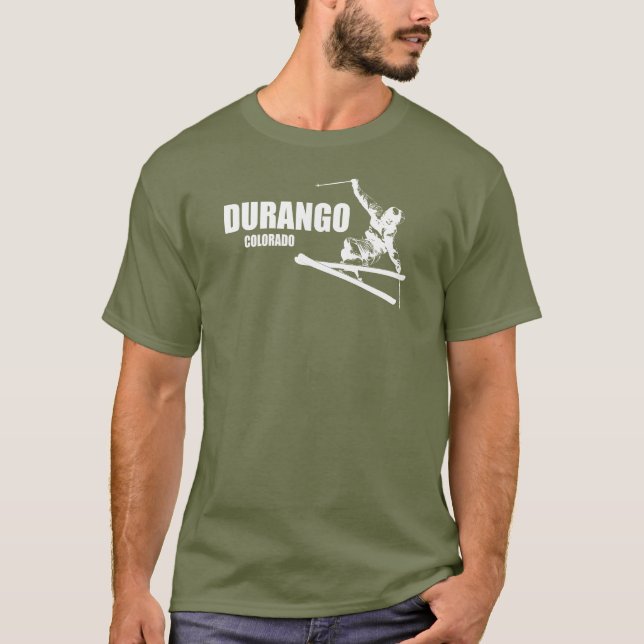 Durango Colorado Skier T-Shirt (Front)