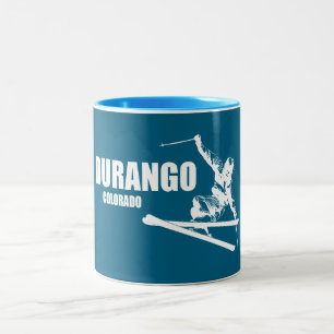 Durango Colorado Skier Two-Tone Coffee Mug