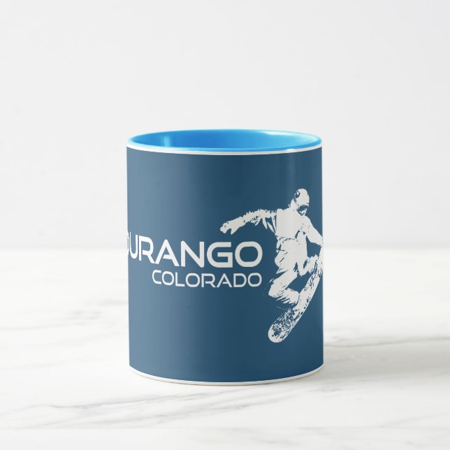 Durango Colorado Snowboarder Mug (Center)