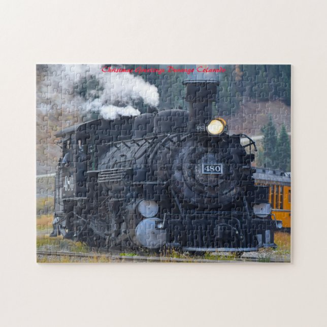 Durango Locomotive Colorado. Christmas Greetings Jigsaw Puzzle (Horizontal)