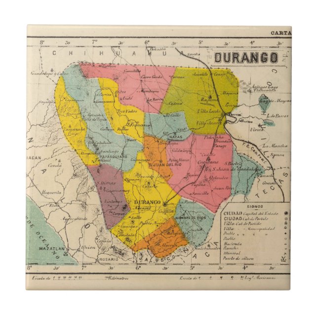 Durango, Mexico Tile (Front)
