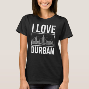 Durban South Africa City Skyline Map Travel T-Shirt
