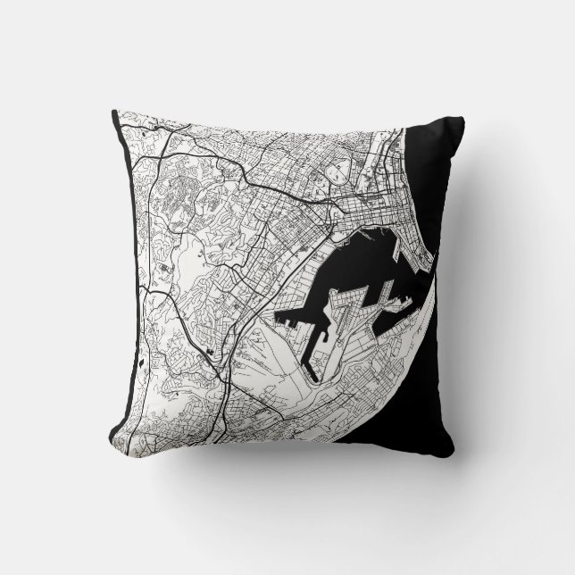  Durban South Africa Map Cushion (Front)