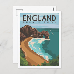 Durdle Door England UK Travel Place Illustration Postcard