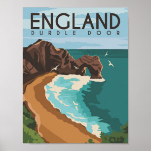 Durdle Door England UK Travel Place Illustration Poster