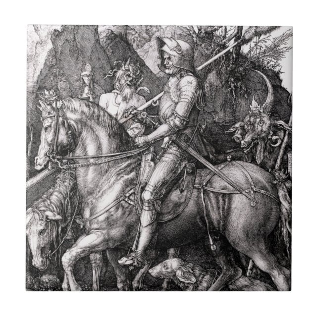 Durer Knight Death and the Devil Tile (Front)