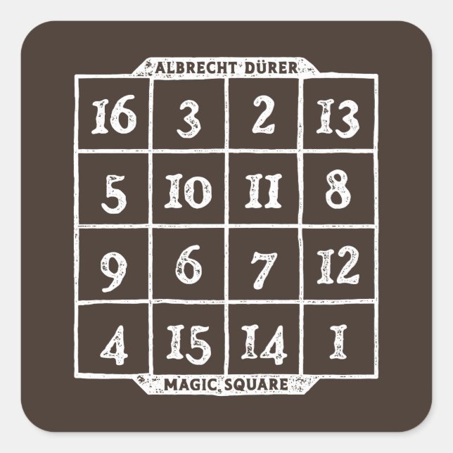 Durer Magic Square Math Nerd Square Sticker (Front)