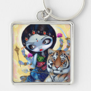 "Durga and the Tiger" Keychain