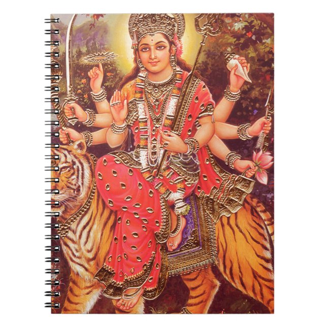 DURGA AND THE TIGER SPIRAL NOTEBOOK (Front)