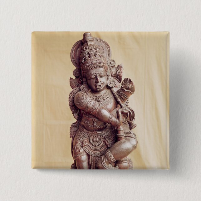 Durga, from Southern India 15 Cm Square Badge (Front)