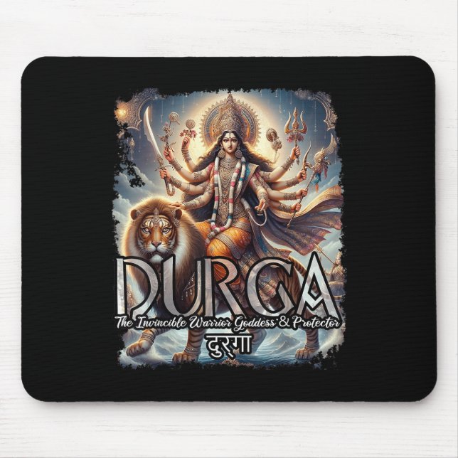 Durga Goddess War Hindu Mythology Devi Shakti  Mouse Pad (Front)