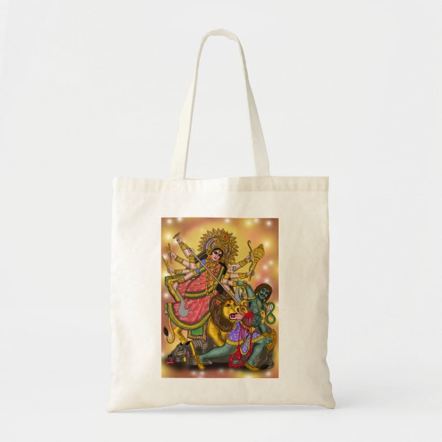Durga Killing Mahishasura Tote Bag (Front)