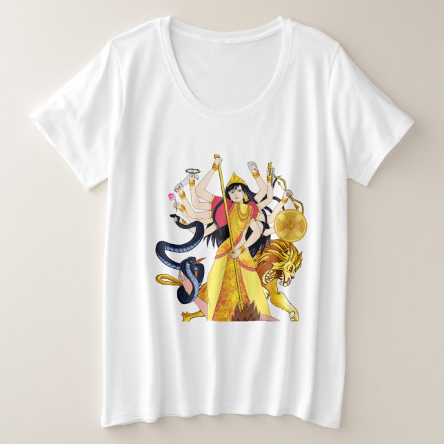 Durga Maa The Goddes Plus Size T-Shirt (Design Front)