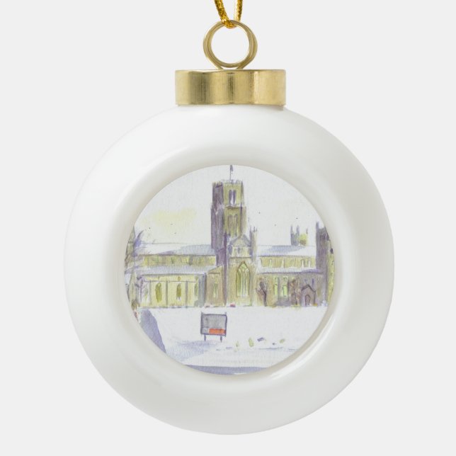 Durham Cathedral  bauble Ceramic Ball Christmas Ornament (Front)
