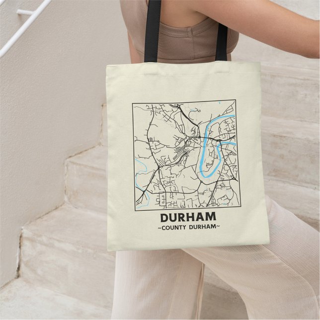 Durham, County Durham City Map Tote Bag (Creator Uploaded)