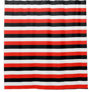 durham maori flag sardinia stripes red black white shower curtain