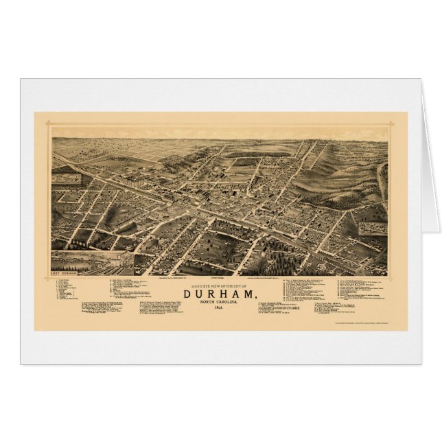Durham, NC Panoramic Map - 1891 (Front Horizontal)