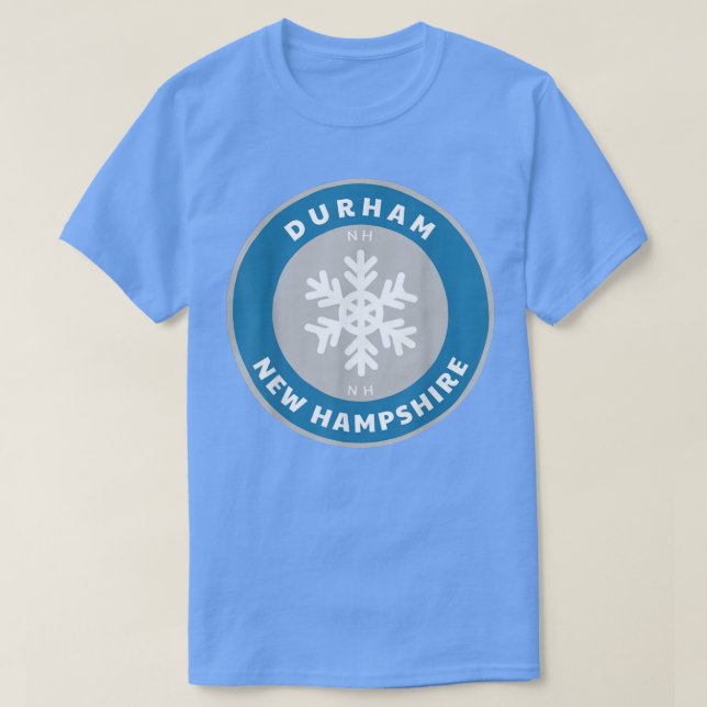 Durham New Hampshire NE Winter Snow Snowflake Souv T-Shirt (Design Front)