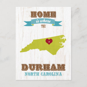 Durham, North Carolina Map – Home Is Where Postcard